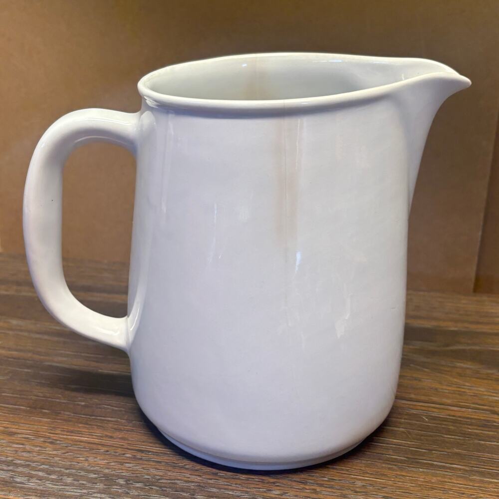 Vintage 1966 Arabia White Ceramic Pitcher Jug Classic Decor 7" Made in Finland